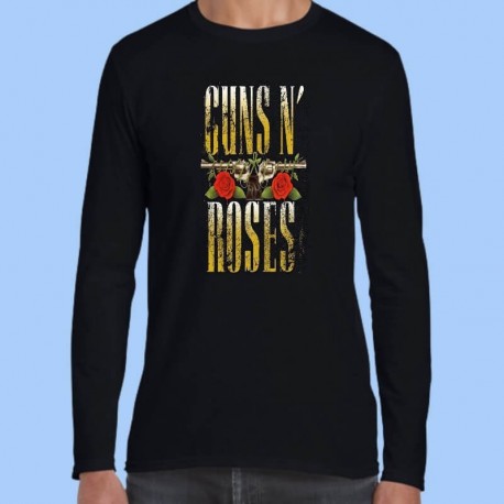 Camiseta manga larga hombre GUNS N ROSES - Logo Rayado
