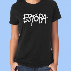 Camiseta ESTOPA mujer - Logotipo blanco rayado vintage