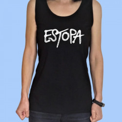 Camiseta de tirantes ESTOPA mujer - Logotipo blanco rayado vintage