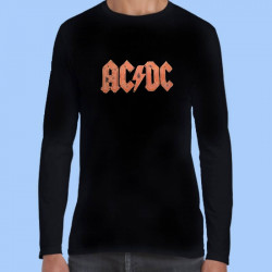 Camiseta manga larga hombre AC/DC - Logotipo rayado vintage