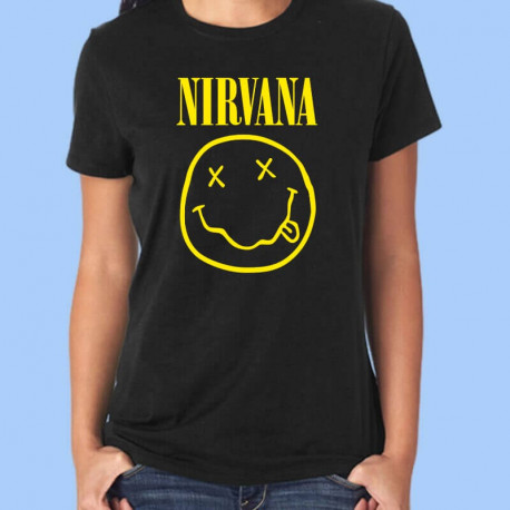 Camiseta mujer NIRVANA - Cara sonriente