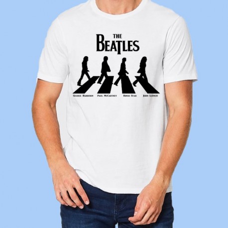 Camiseta blanca THE BEATLES - Abbey Road