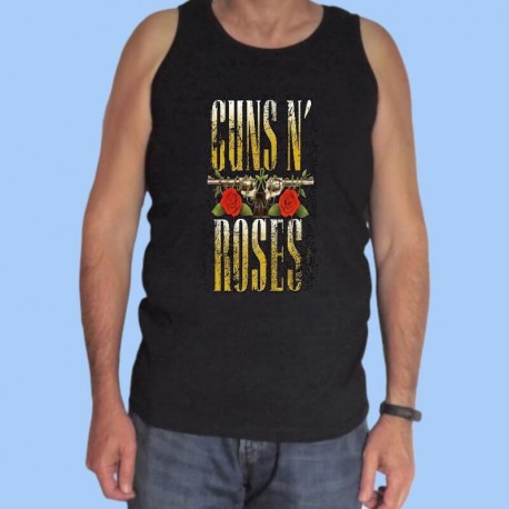 Camiseta sin mangas hombre GUNS N ROSES - Logotipo rayado vintage