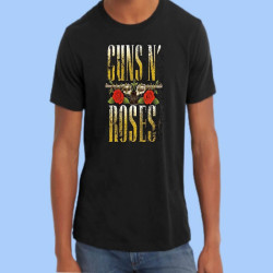 Camiseta GUNS N´ROSES - Logotipo rayado