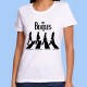 Camiseta blanca mujer THE BEATLES - Abbey Road